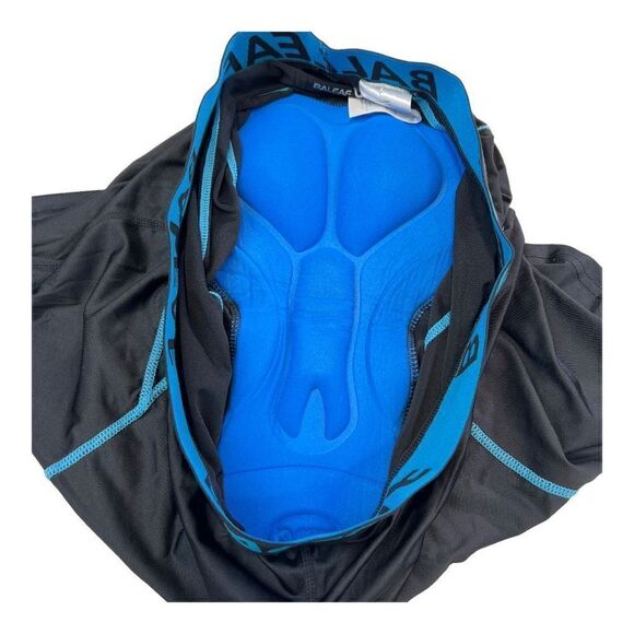 Baleaf Men's High Waisted Cycling 3D Padded Bike Shorts Black Blue Trim Size 3XL - Picture 6 of 7